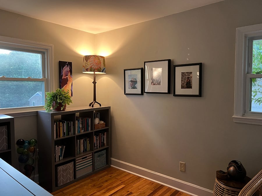 Second bedroom set up for general use. A stationary bike is available for use in this space and it is an excellent spot for meditation, yoga and exercise as well.