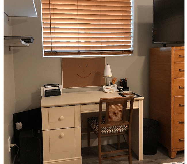 Desk for studies or work in master bedroom.