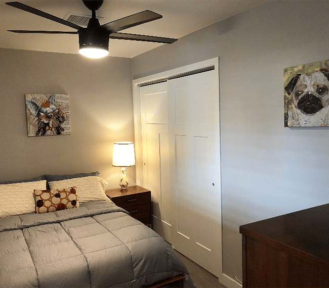 Full size bed in second bedroom.