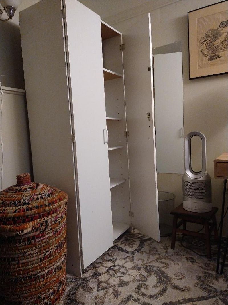 Dressing area, storage, hamper & heater/fan