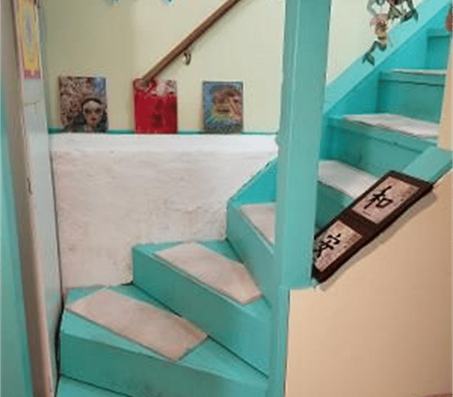 Stairs leading to your bathroom and first floor.
