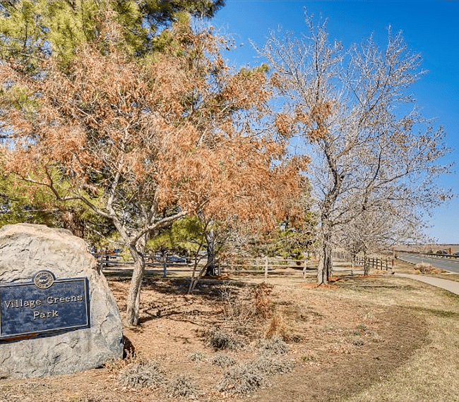Village Greens Park near condo with hiking/ biking trails and disc golf.
