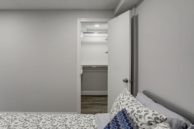 Closet, 5' deep walk-in.