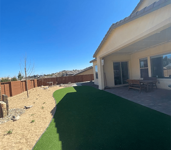 Backyard and view of patio
