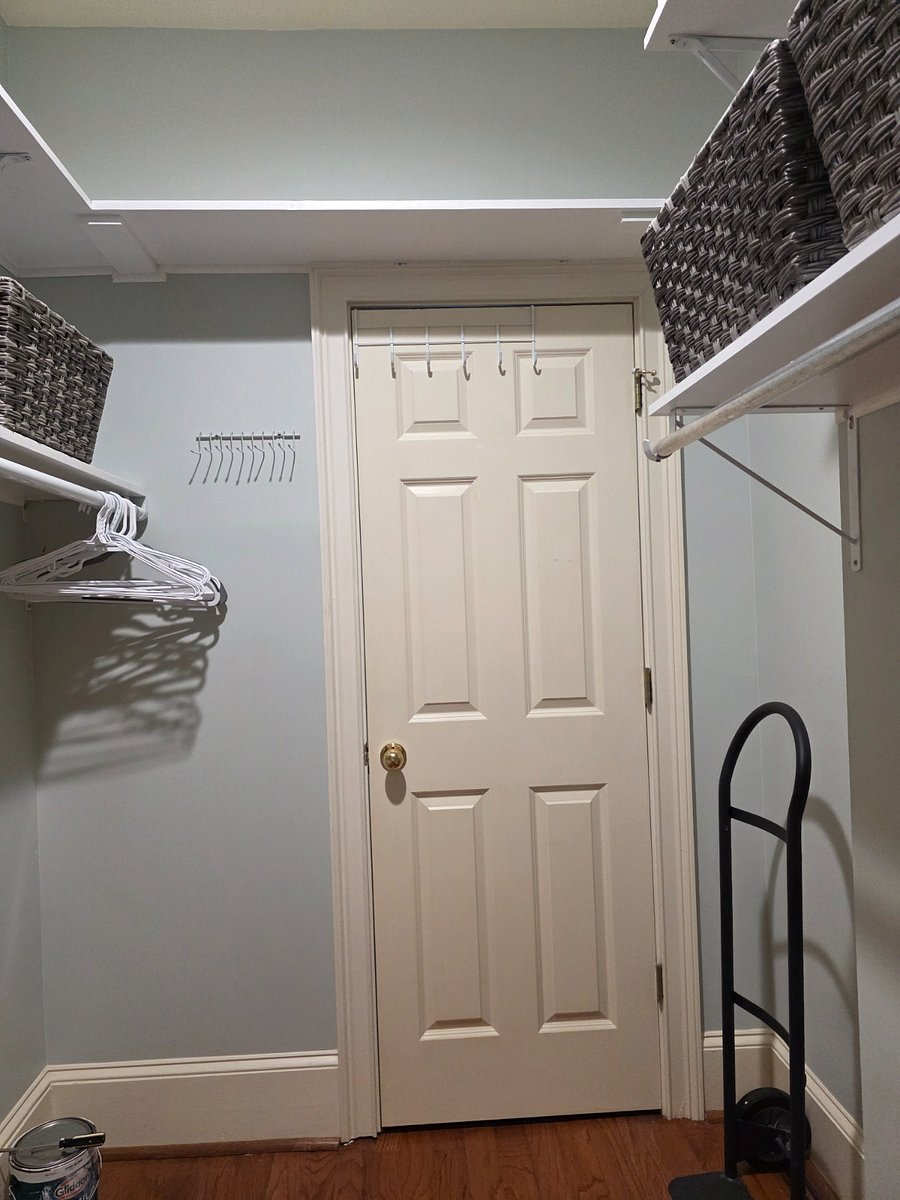Huge walj in closet with a safe for your personal items.