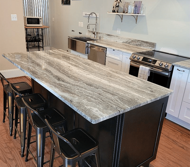 7 ' Island with seating and storage open layout