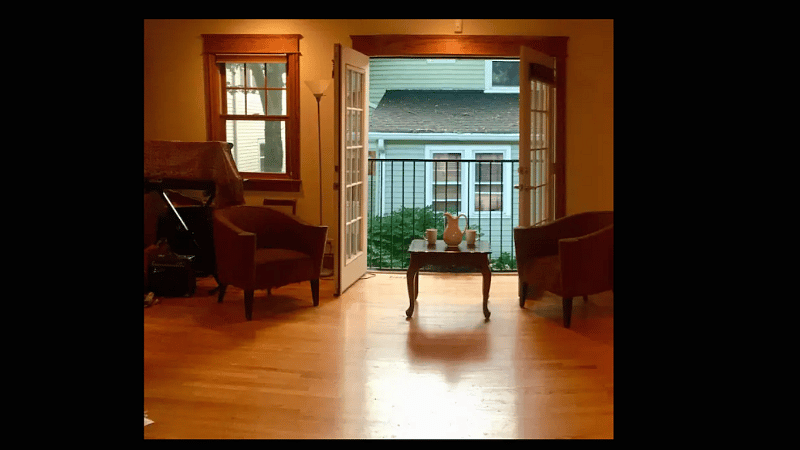 West french doors open