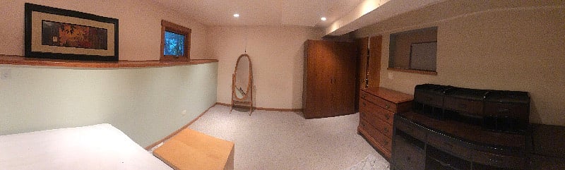 Garden room (basement), west wall
Southern exposure 