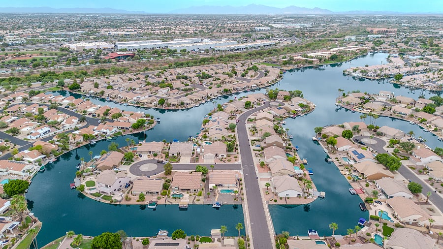 Arial View of the master lake - Desert Harbor Shores