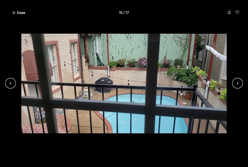 Private bedroom balcony overlooking the pool