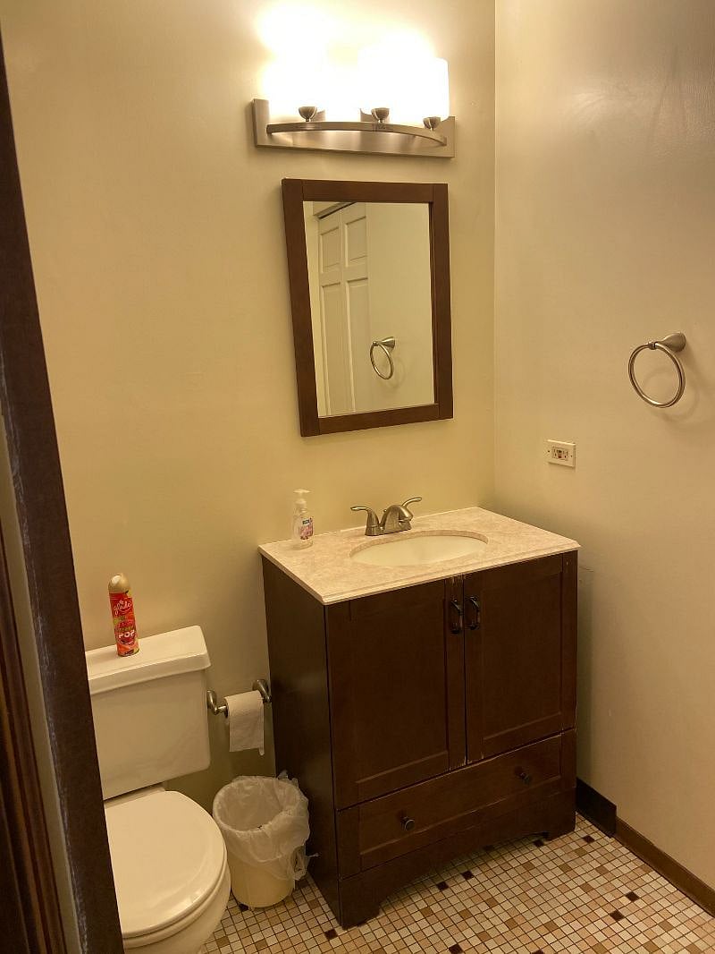 Well lit  bathroom
