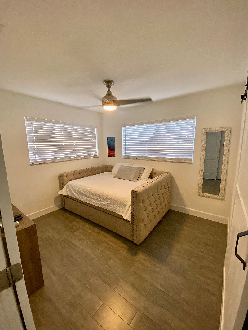 Full-size bed, twin bed pull out