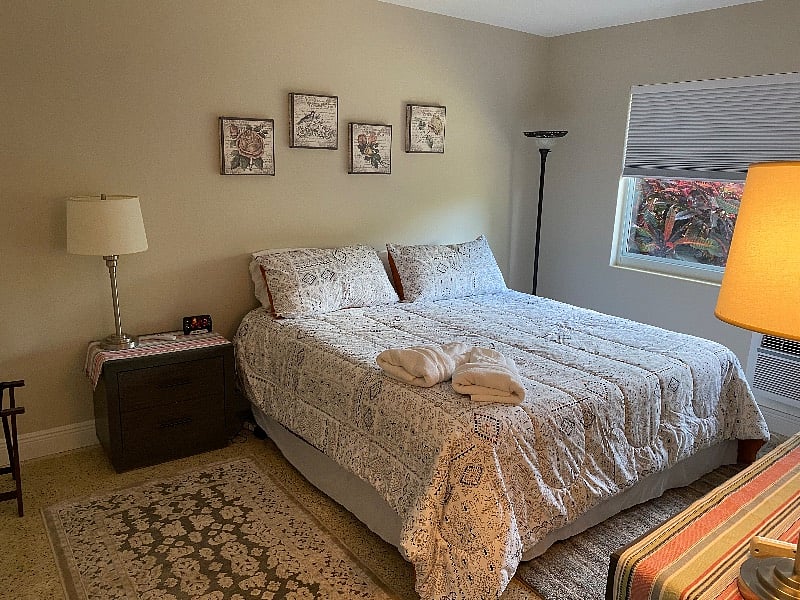 Master bedroom with king bed and 2 closets
