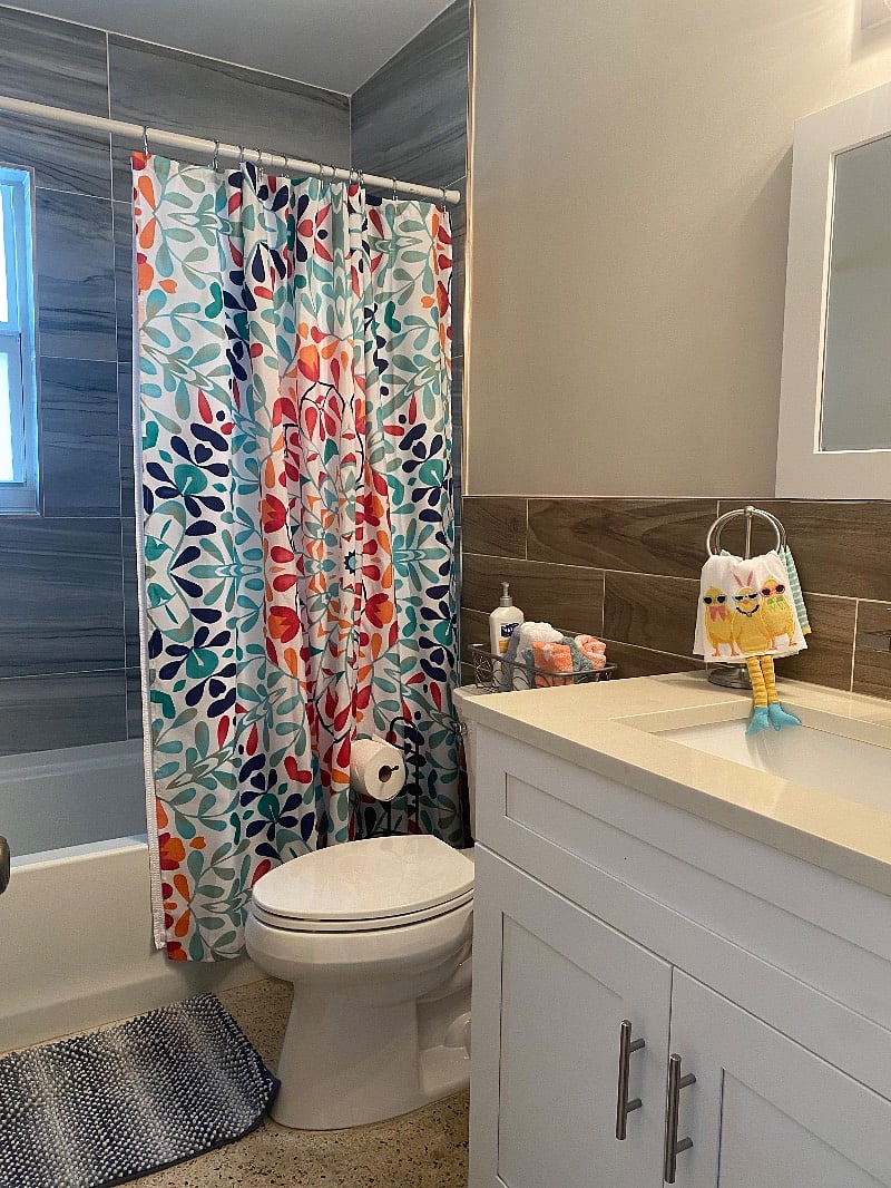 Bathroom with tub and shower.  Also newly remodeled.  :)