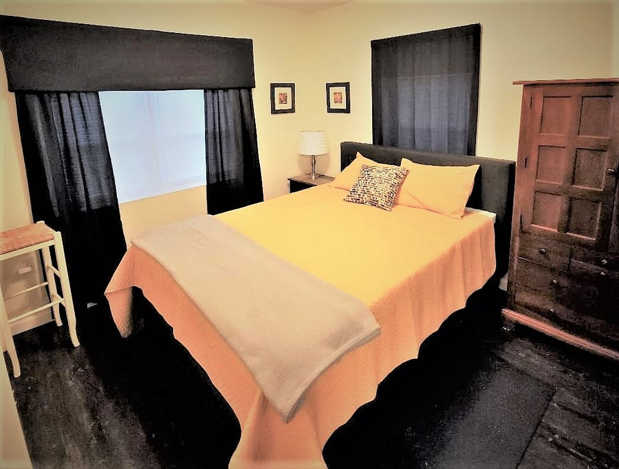 TCR's Bedroom with queen memory foam-gel mattress and walk-in closet