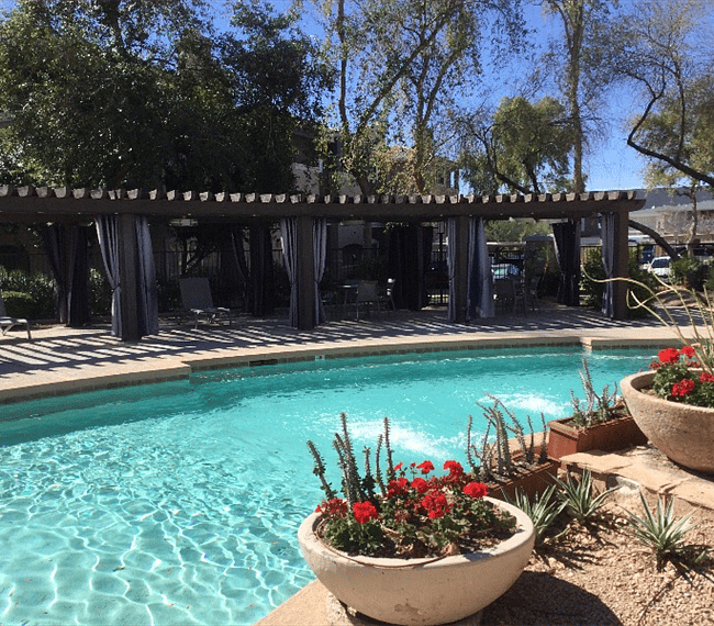 Cabanas with lights, fans and cool misters