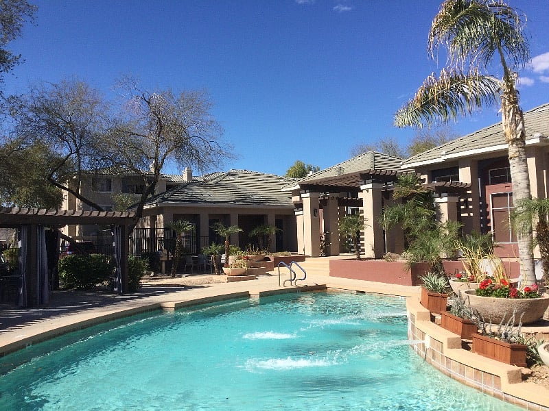 Year round heated pool with restrooms