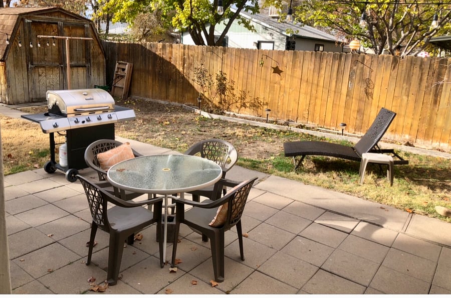We have high quality outdoor chairs (grey weaved) that are used in the warmer months, and we swamp them out for plastic chairs for the winter/snowy months.