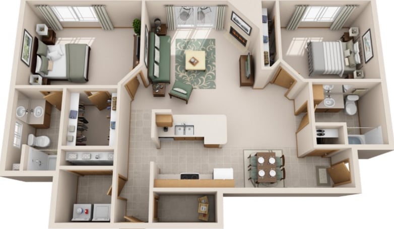 Great floor plan so you have your own space