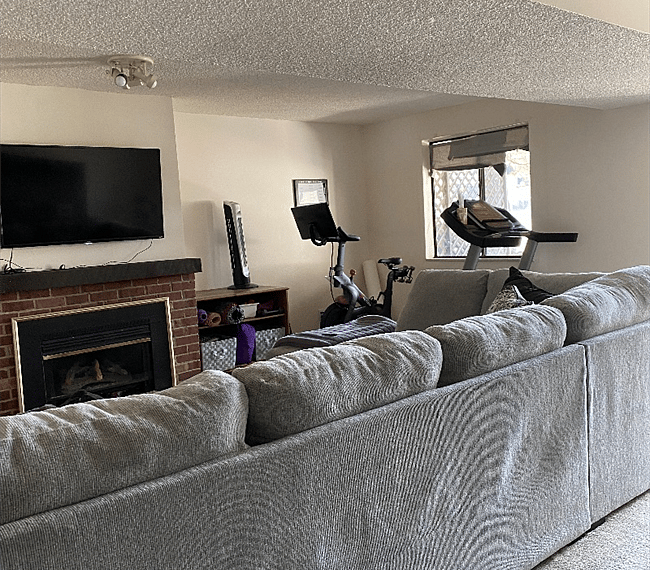 Treadmill and Peloton in shared living space #1