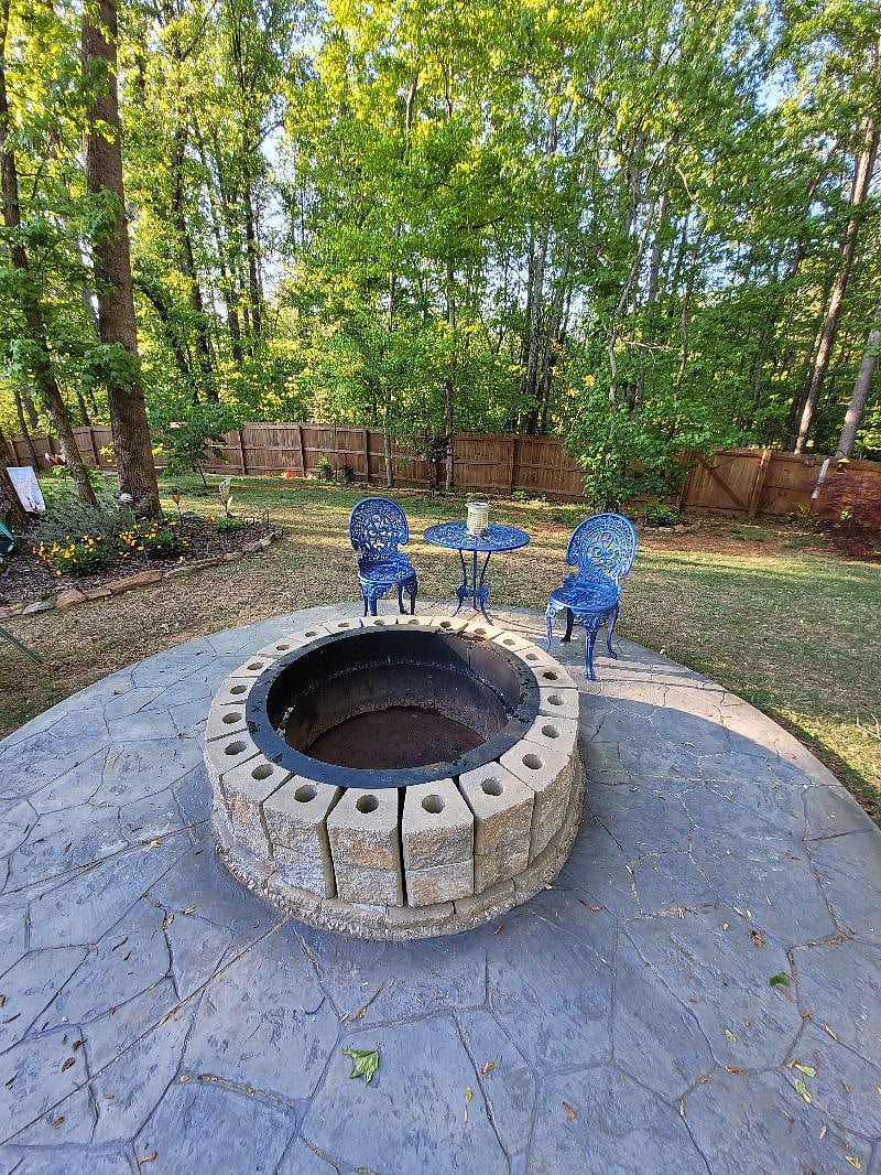 Fenced backyard