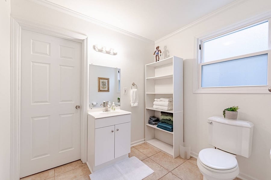 private, attached bathroom