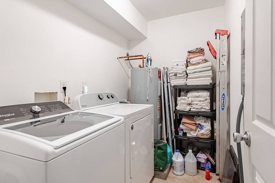 fully stocked laundry room