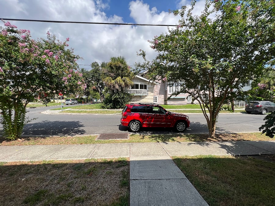 view from the front door. plenty of parking. 