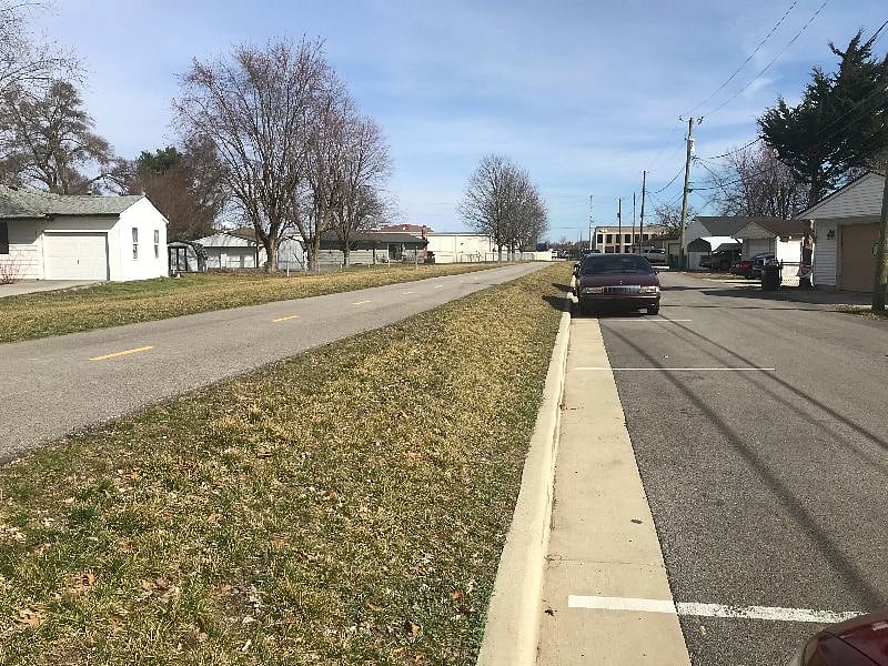 There is on-street parking both in front of and behind the house.