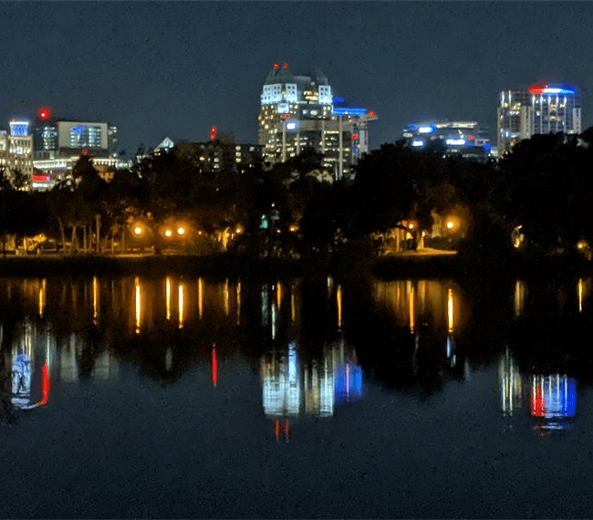 View of city from Lake Davis