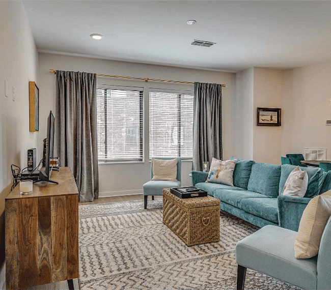 Living and dining area of great room.