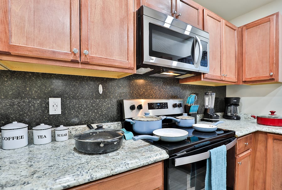 Lots of pots and pans for your cooking 