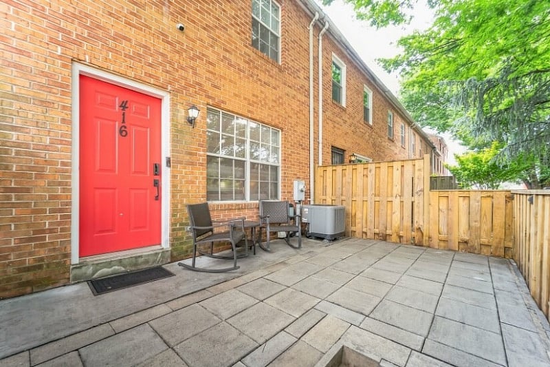 Back Patio and Rear Entry Door (Hopkins Hospital Facing)