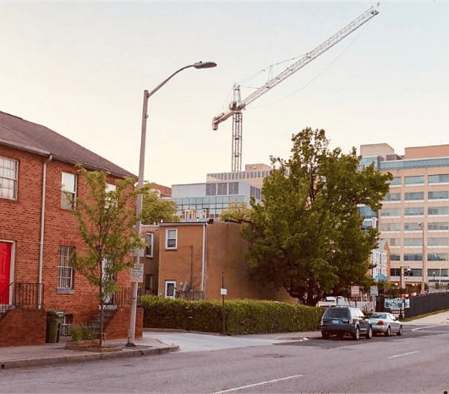 Johns Hopkins University School of Nursing in the background, walking distance!