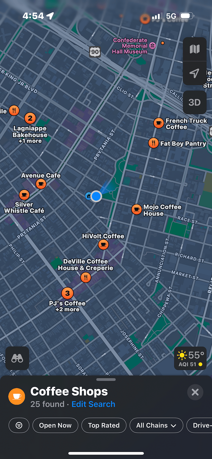 Local coffee shops