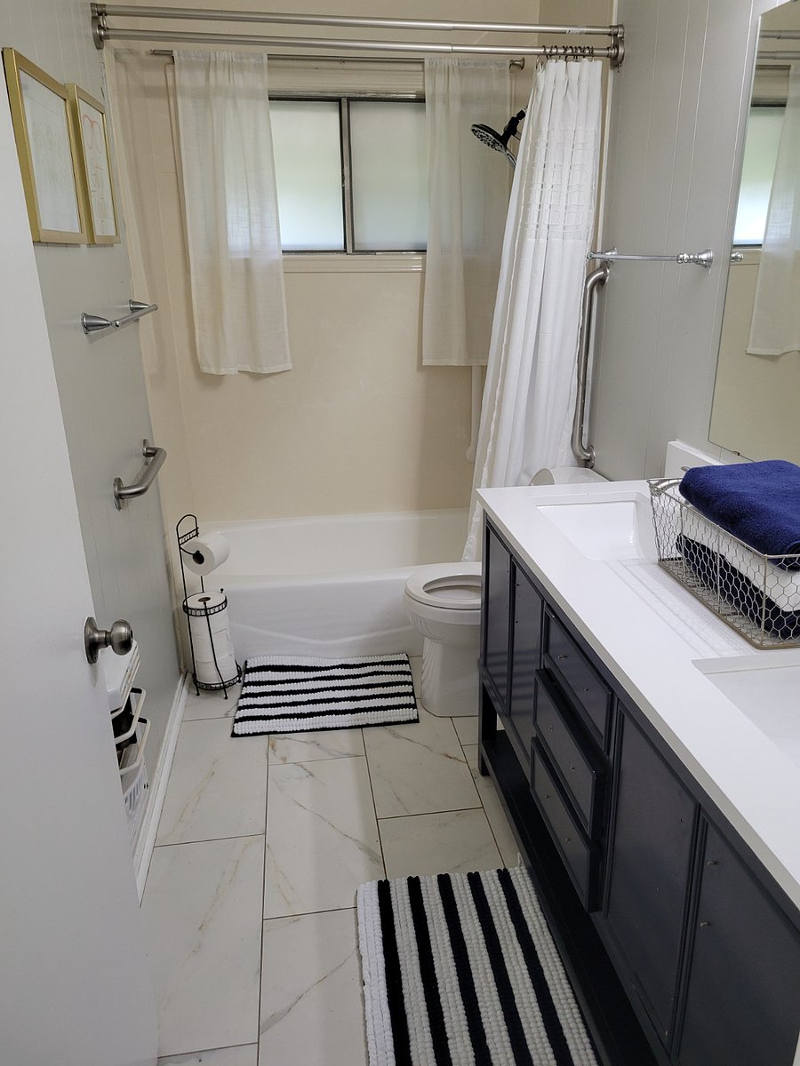 one bathroom with 2 sinks!