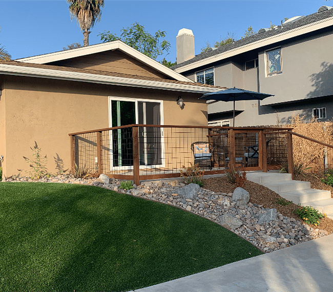 New turf and landscaping