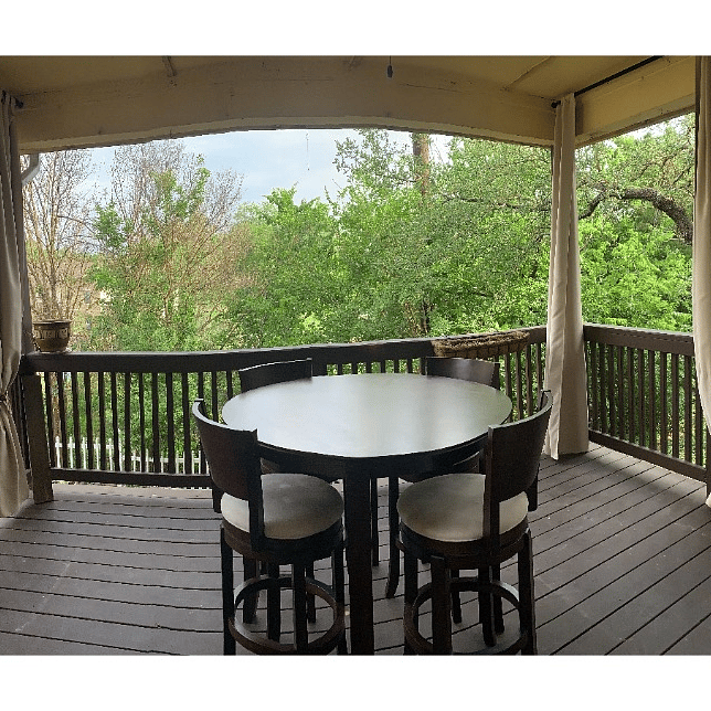 This patio has a fan and is amazing year around rain or shine.