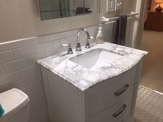 Marble bathroom vanity