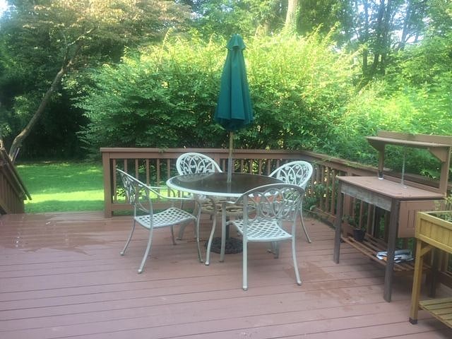 Back deck available after noontime
