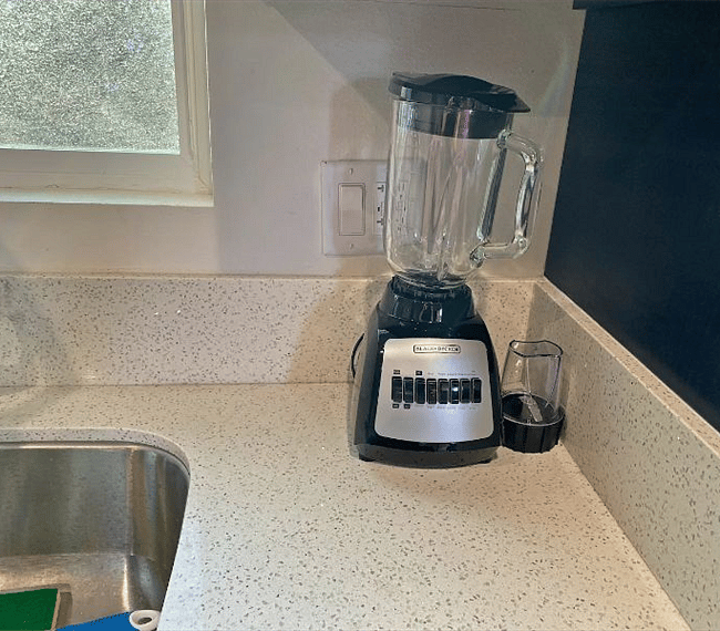 All the essentials are included - blender, toaster, dishwasher, pots, pans, cookware, etc.
