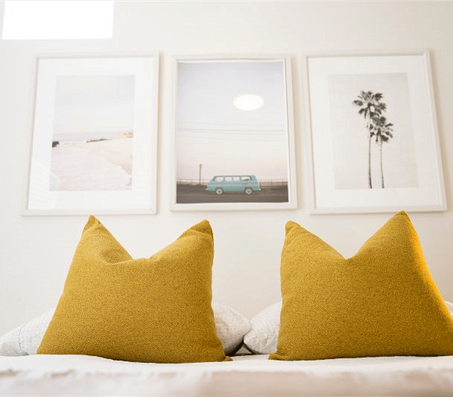 With quality bedding and pillows.