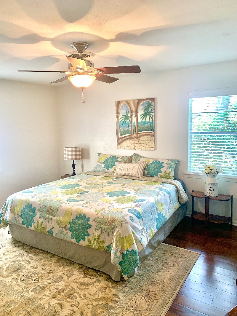 The master is a peaceful retreat with a Temperpedic king mattress, private bath and work from home desk.