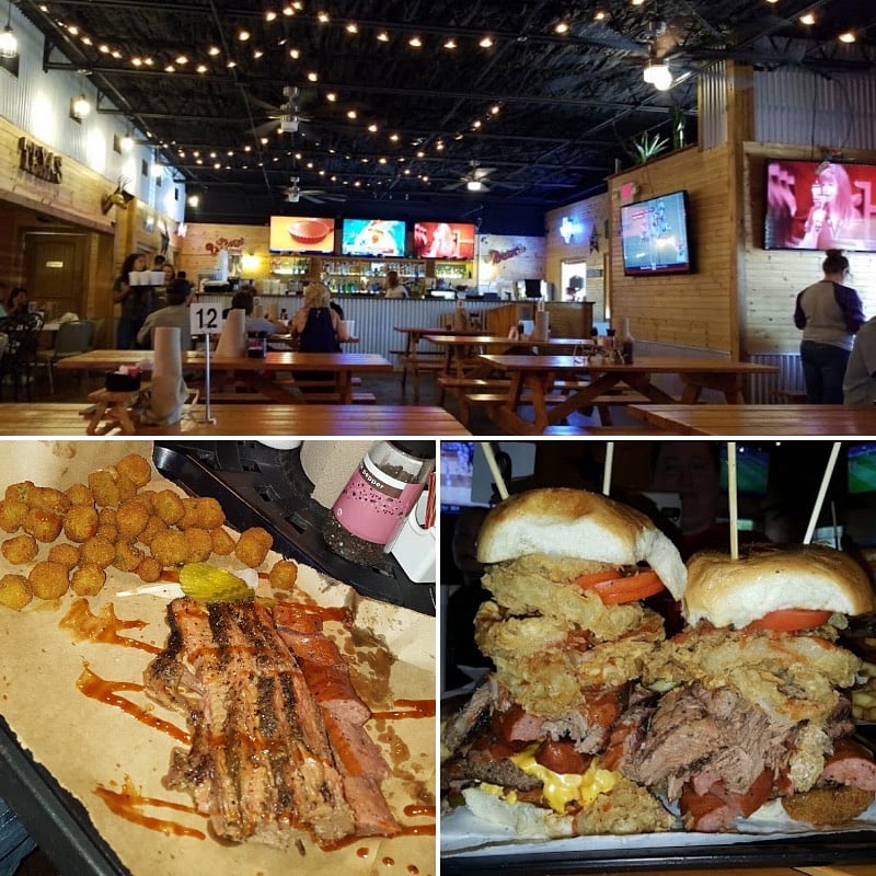 And last but not least, what's a trip to Texas without some good home town BBQ. We like a local spot called Backyard BBQ. Look at the size of that sandwich!