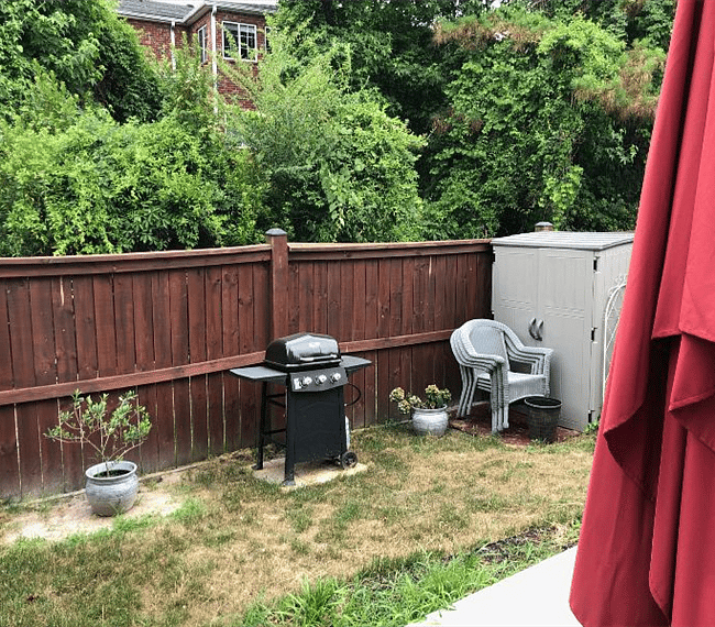 Fenced backyard