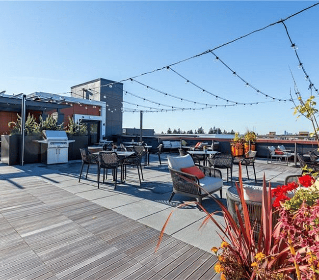 Roof top deck overlooking Downtown Bellevue