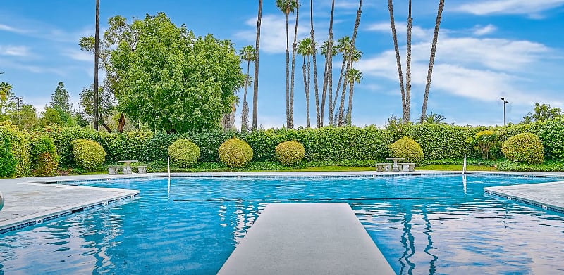 Pool with diving board