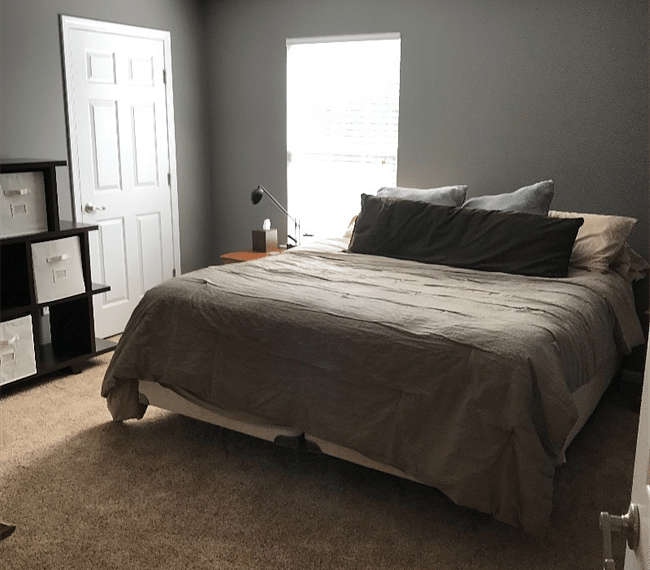 King-size bed (13 ft.x13ft.)
Walk-in closet (8ft.x6ft.)
Bathroom accessible from bedroom or living room/kitchenette/dining room
Separate dormer (12.5ft.x6ft.) for extra storage
