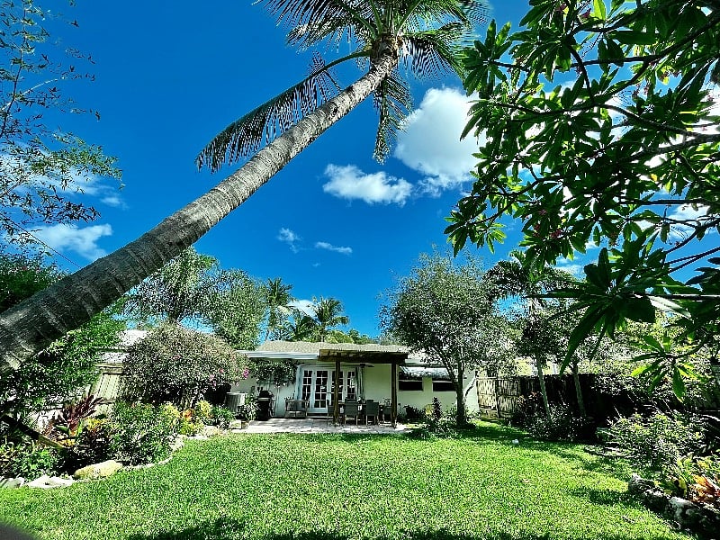 Backyard view to patio