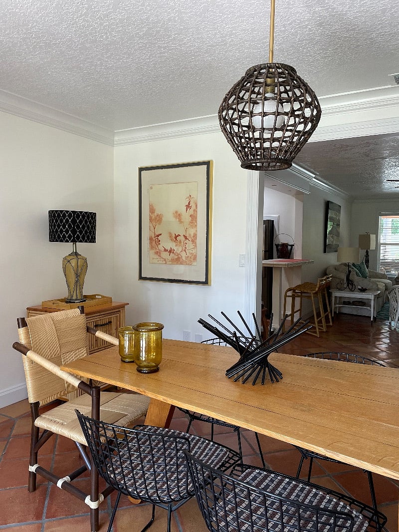 looking at front room from dining area